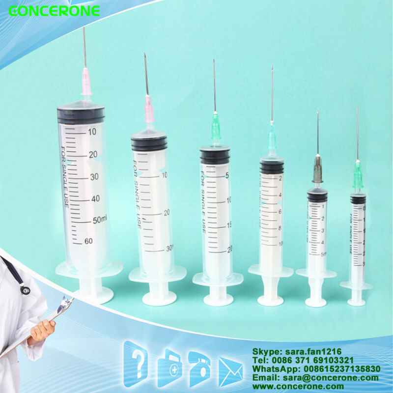 Medical Plastic Disposable Syringes for Single Use (1ml -200ml)