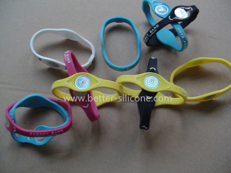 Fashion Elastomer Energy Rubber Silicone Wristband