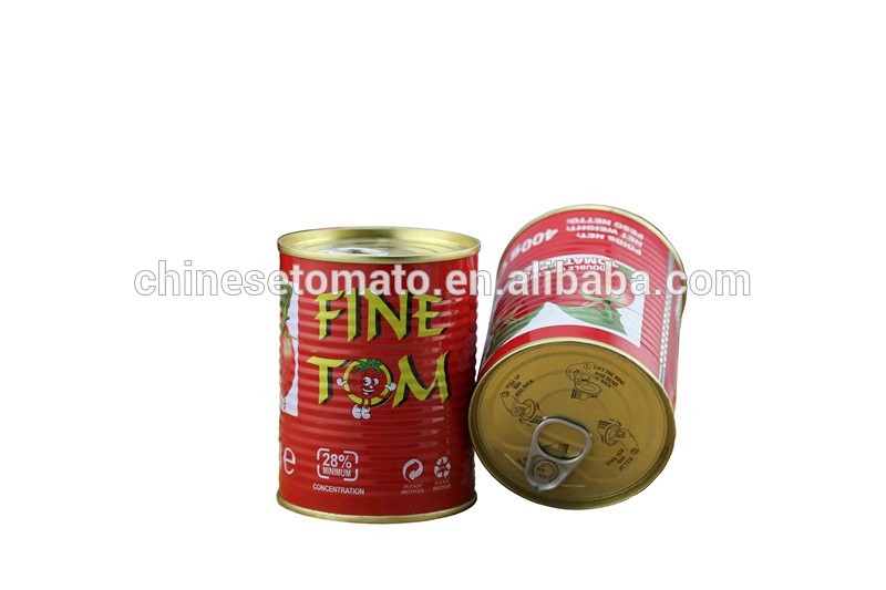 2016 New Crop Aseptic Tomatoes 400 G Canned Tomato Paste Brix 28-30% of Cold Break