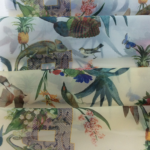 100% Polyester Digital Printed Organza Garment Fabric