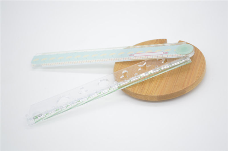 Folding Stationery Plastic Ruler with Artwork for Office Supply