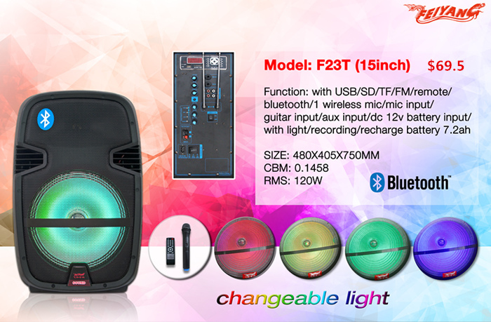 New Portable Audio Professional Musical Speaker Mobile Bluetooth Speaker Box with NFC Speaker F23