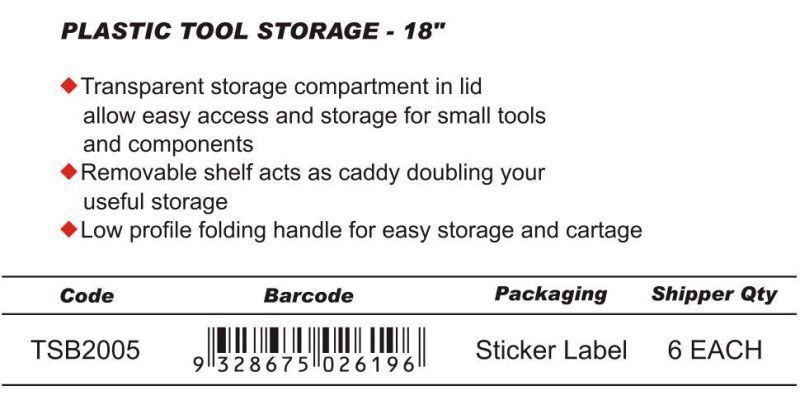 Tools Box Tools Storage Box Plastic -Tools Bag OEM DIY