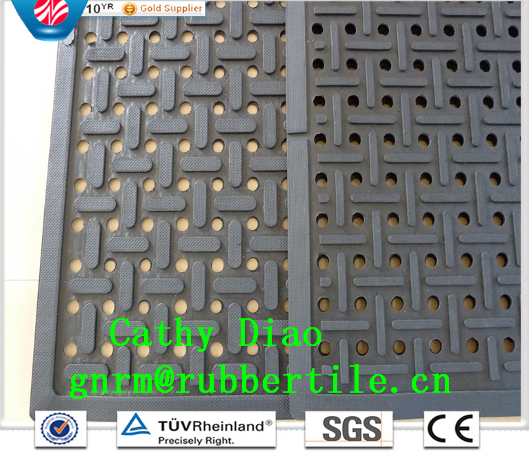 Industrial Anti-Slip Rubber Garage Floor Mat, Anti-Fatigue Mat Drainage Rubber Mat Hotel Rubber Mats