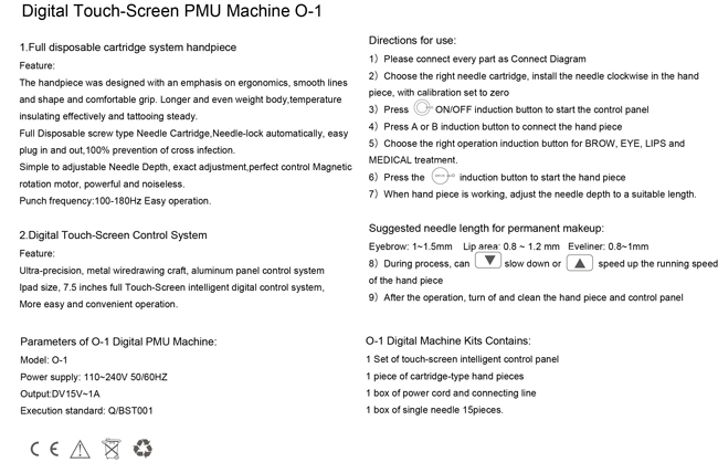 Digital Power Supply for Permanent Makeup Machine Touch-Screen