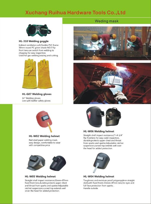 2016 New Industrial Custom Safety Mask, Taiwan Type Welding Helmet with Glass, Good Hard Hat Welding Helmet Taiwan with Ce