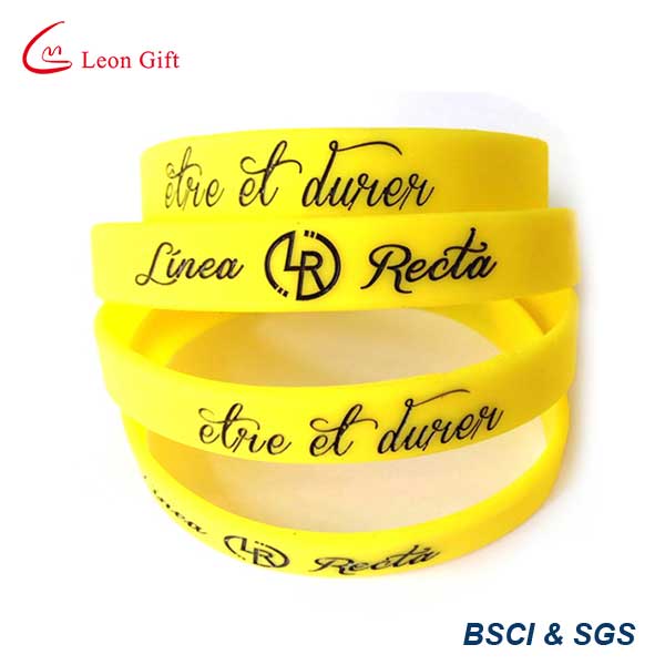 Customized Company Logo Silicon Bracelet Wristband Text World