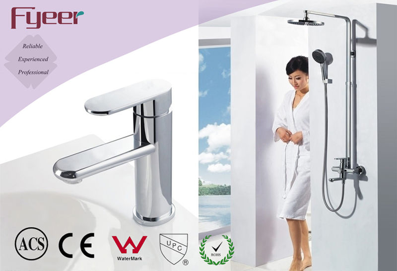 Fyeer Creative O-Shape Chrome Plated Brass Wash Basin Faucet Hot&Cold Water Mixer Tap Wasserhahn