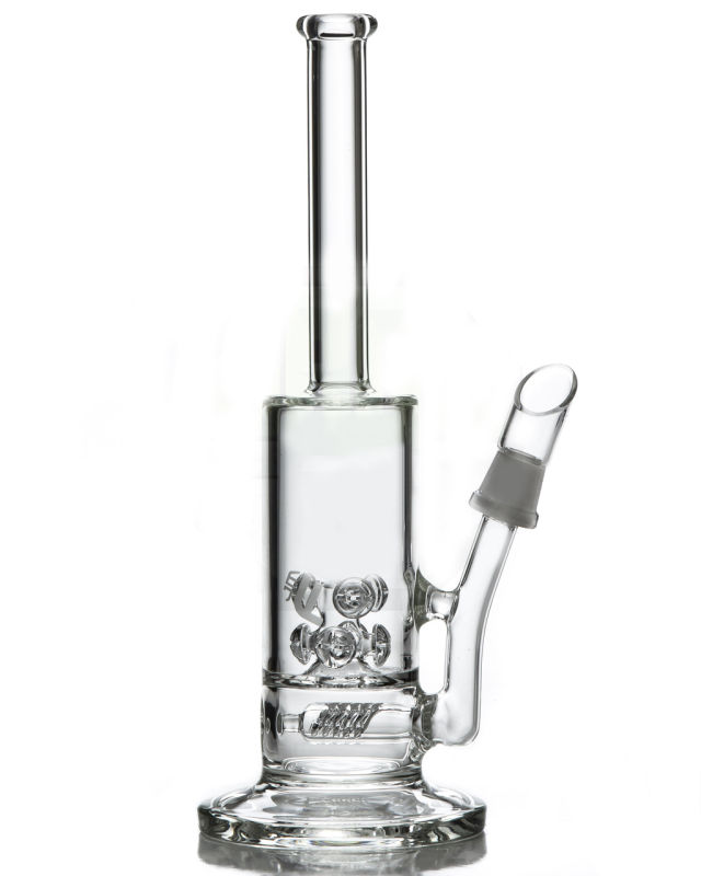 Double Cross Perc Rig Hookah Glass Smoking Water Pipe (ES-GB-573)