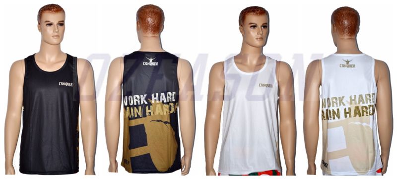 Custom Made Fashion Printing Sublimation Gym Singlet