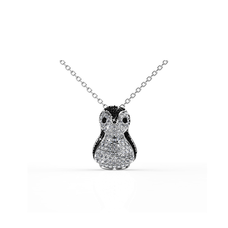 Destiny Jewellery Crystal From Swarovski Penguin Pendant & Necklace