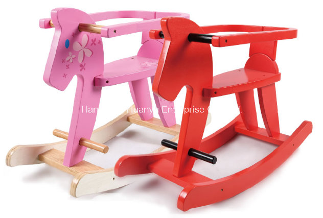 Good Quality Wooden Rocking Horse with Safeguard