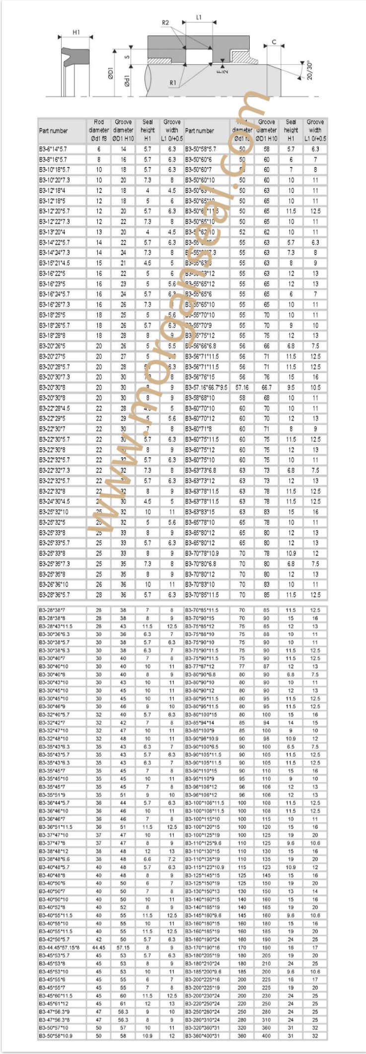 Ru0/ B3/BS Series PU Material Hydraulic Rod Ring Seal