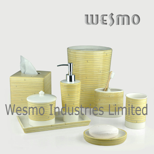 Bambootexture Porcelain Bathroom Set (WBC0712A)