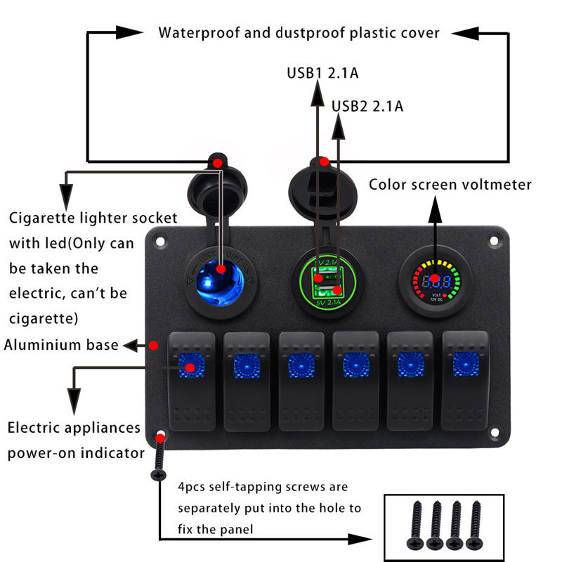 6 Gang Switch Panel