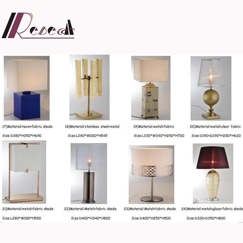 Eucorative Hotel Decorative Fabric Bedside Stainless Steel Reading Table Lamp