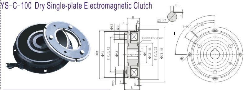 200nm Ys-C-20-100 Dry Single-Plate Electromagnetic Clutch