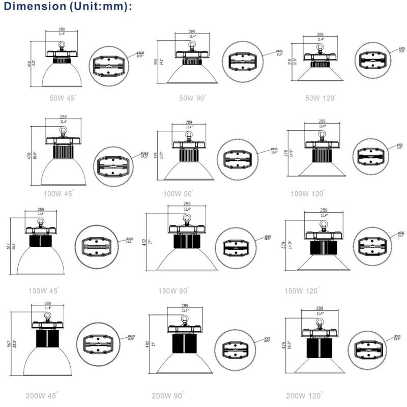200 W LED Industrial High Bay Lighting, Best LED Industrial High Bay Light with UL Dlc Ce RoHS