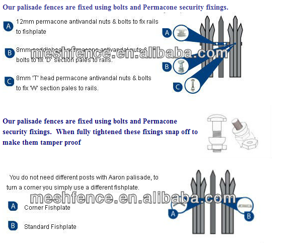 2.75m Powder Coated Palisade Fence with Best Price