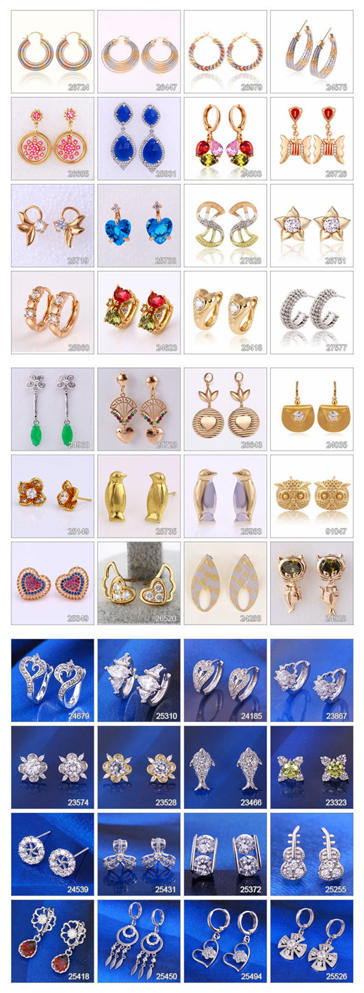 92008 Fashion Elegant 18k Gold-Plated Metal Alloy Flower-Shaped Jewelry Earring Huggie