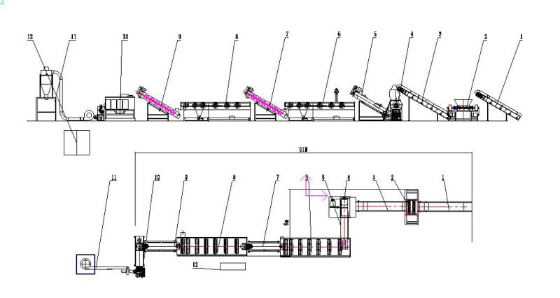 PP Nonwoven Bags Ton Bags Washing Line 500kg/H Plastic Machine Plastic Machinery