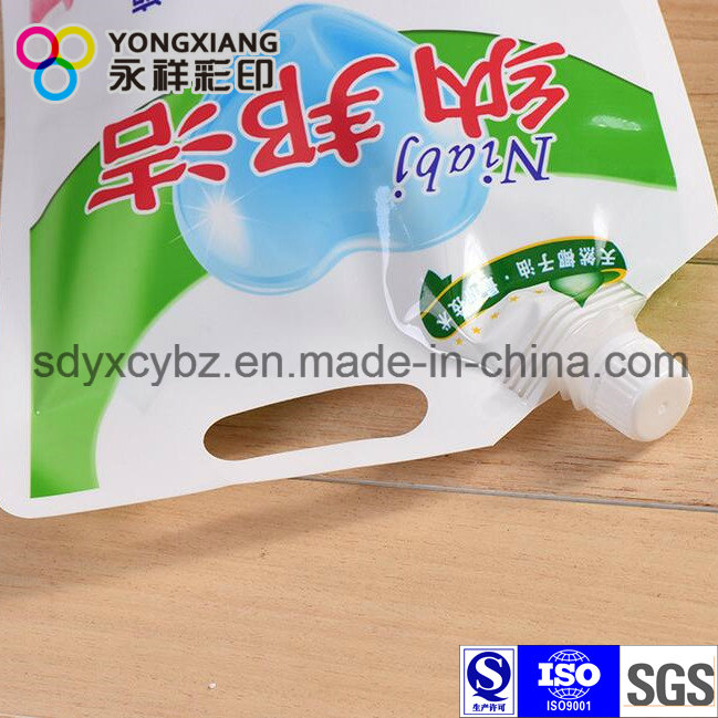 Size Customized Laundry Detergent Bag with Spout and Handle Hole