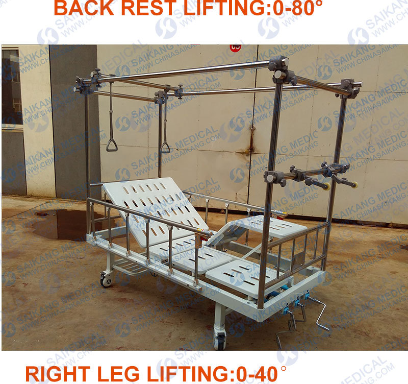 Orthopedic Traction Manual Hospital Bed Three Crank Two Functions