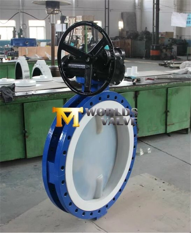 PFA Coated Double Flanged Butterfly Valve (D41X-10/16)