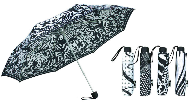 Black&White 3 Fold Automatic Windproof Umbrella (YS-3FA22083909R)