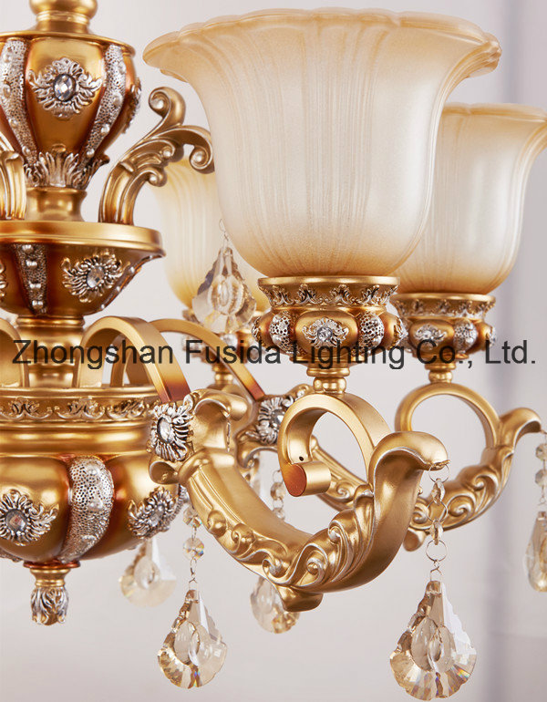 Bronze Crystal Luxurious Glass Chandelier Lighting for Parlor Decoration D-6131/3