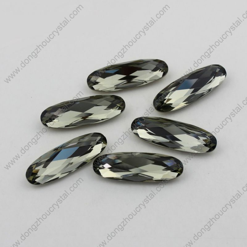 Oval Crystal Fancy Stonespinted Back Jewelry Stones Beads