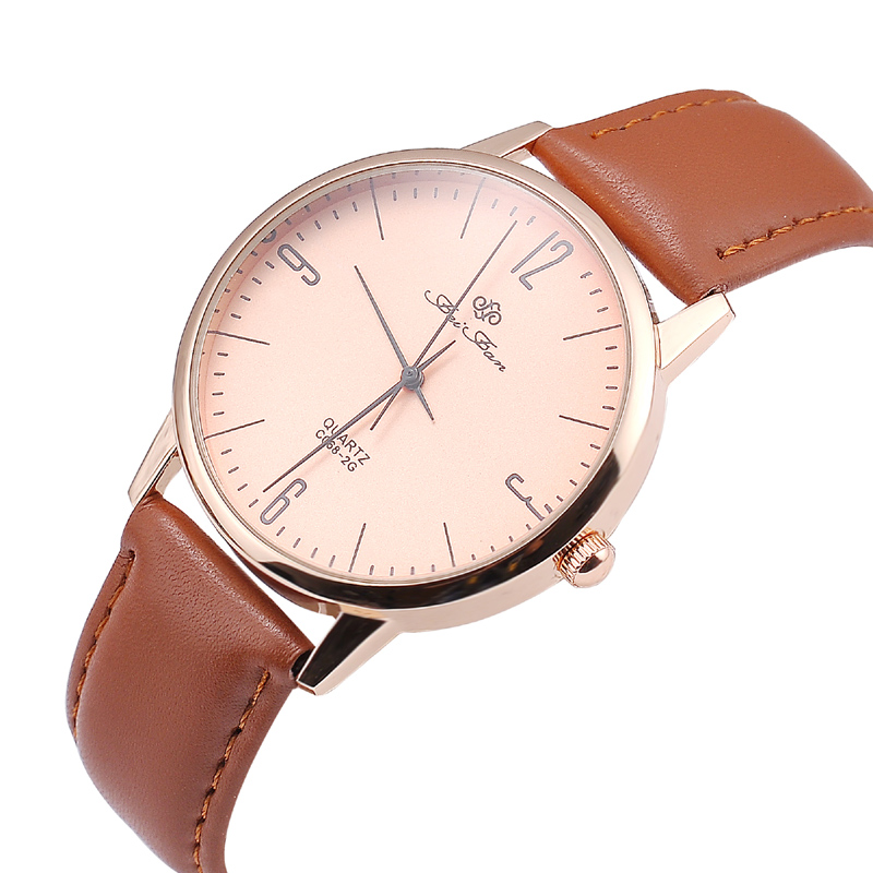 Best Quartz Brand Custom Logo Man Genuine Leather Watches