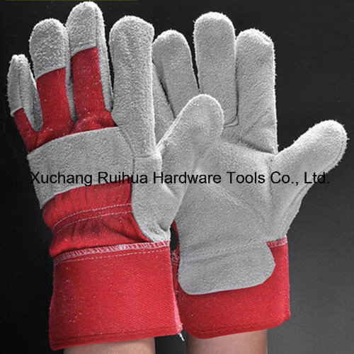 Short Cowhide Leather Working Gloves for Industry, Safety Working Gloves, 10''leather Glove, Cow Split Leather Full Palm Working Glove, Driver Gloves