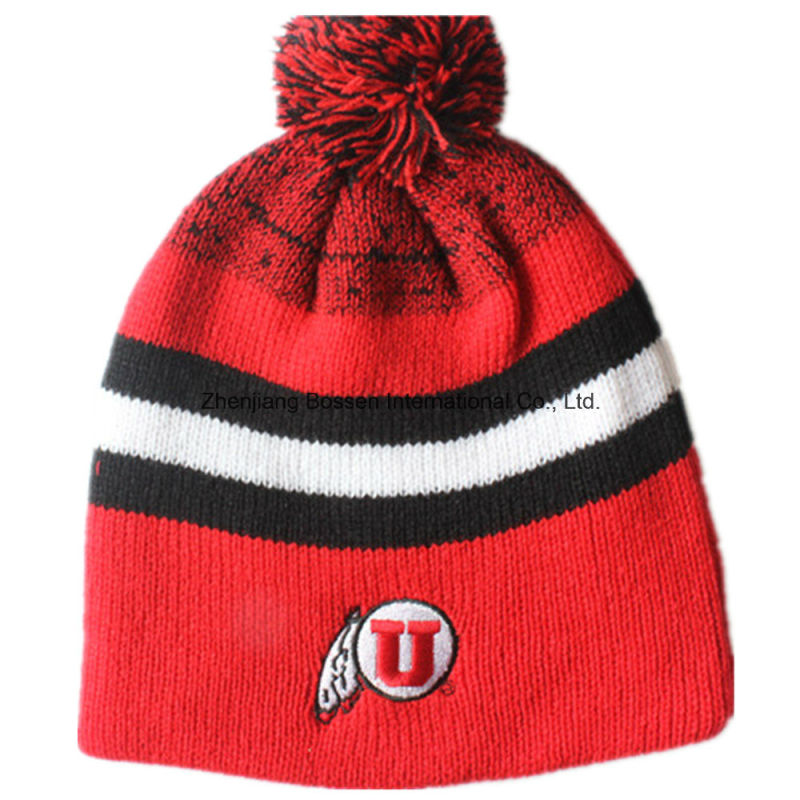 Beanie Factory Supply Cheap Promotional Embroidered Acrylic Winter Ski Sports Knit Slouch Fold Customized Beanie Hat