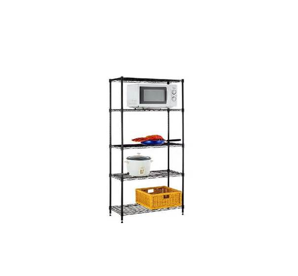 Black Metal 5 Tier Adjustable Utensil Storage Kitchen Rack