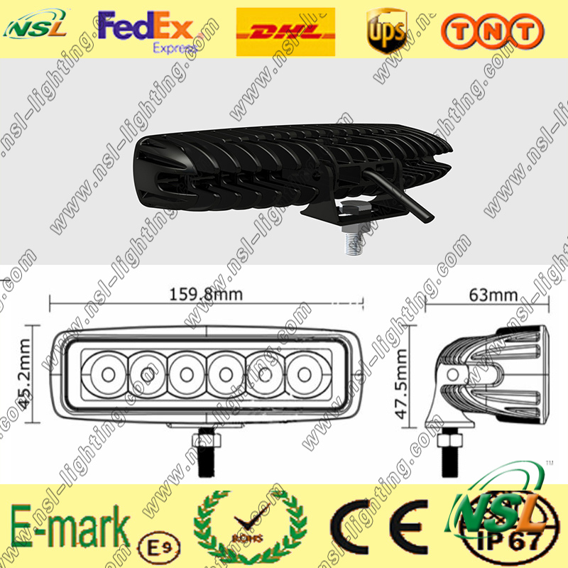 18W LED Work Light, 1530lm LED Work Light, 12V DC LED Work Light for Turcks