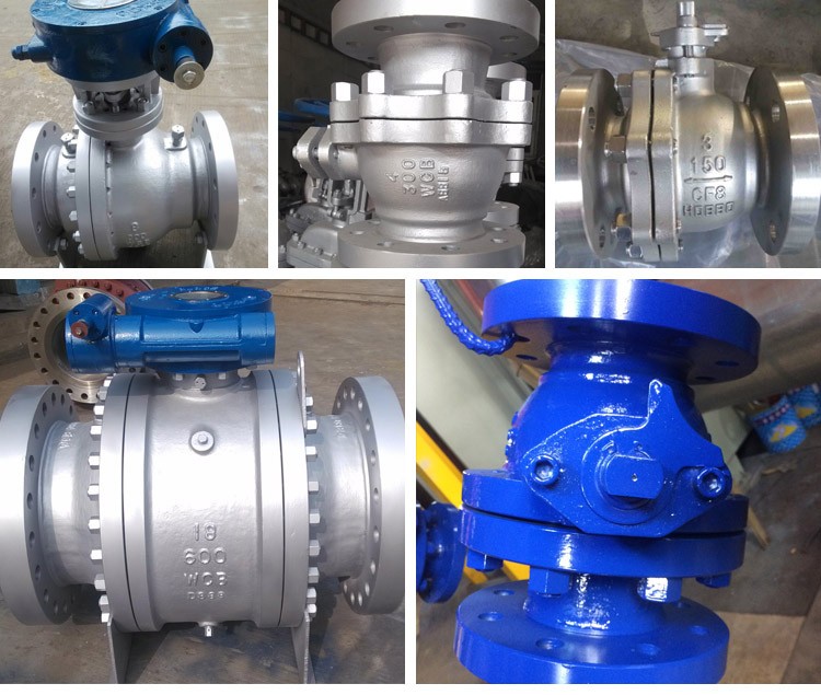 API6d Cast Body Carbon Steel Wcb 2 Pieces Flanged Trunnion Mounted Ball Valve