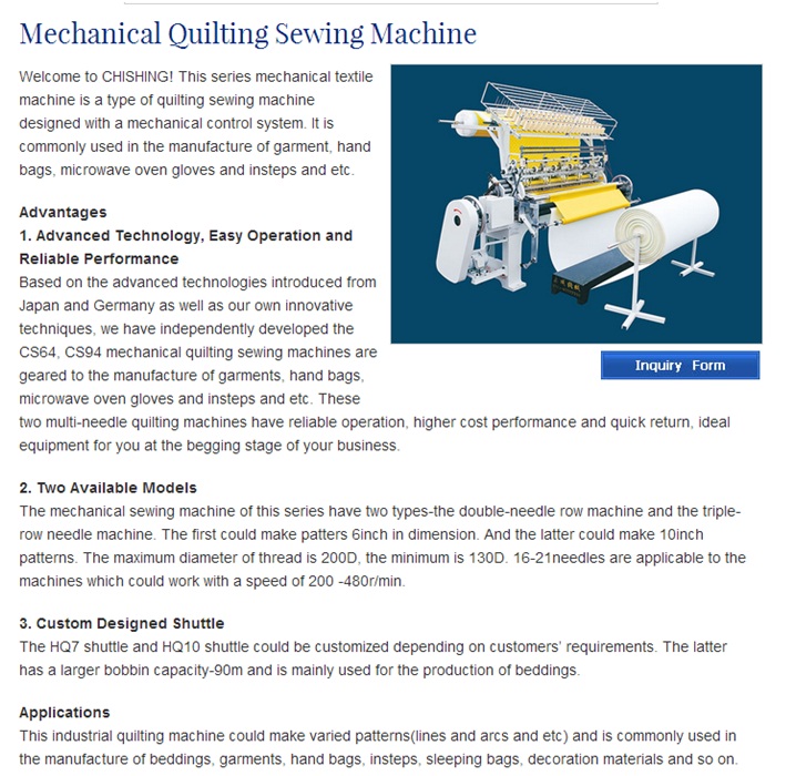 Mechanical Quilting Machine (CS64-3)