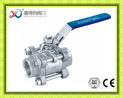 Three Pieces Stainless Steel Ball Valve with ISO5211 Mounting Pad