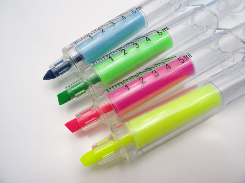 Novelty Multi Color Promotional Syringe Highlighter Pen (XL-2031)