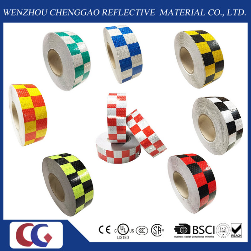 Vehicle Conspicuity PVC Chequer Reflective Tape with Crystal Lattice (C3500-G)