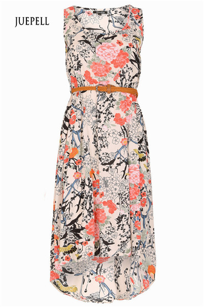 Floral Dress with High Low Hem