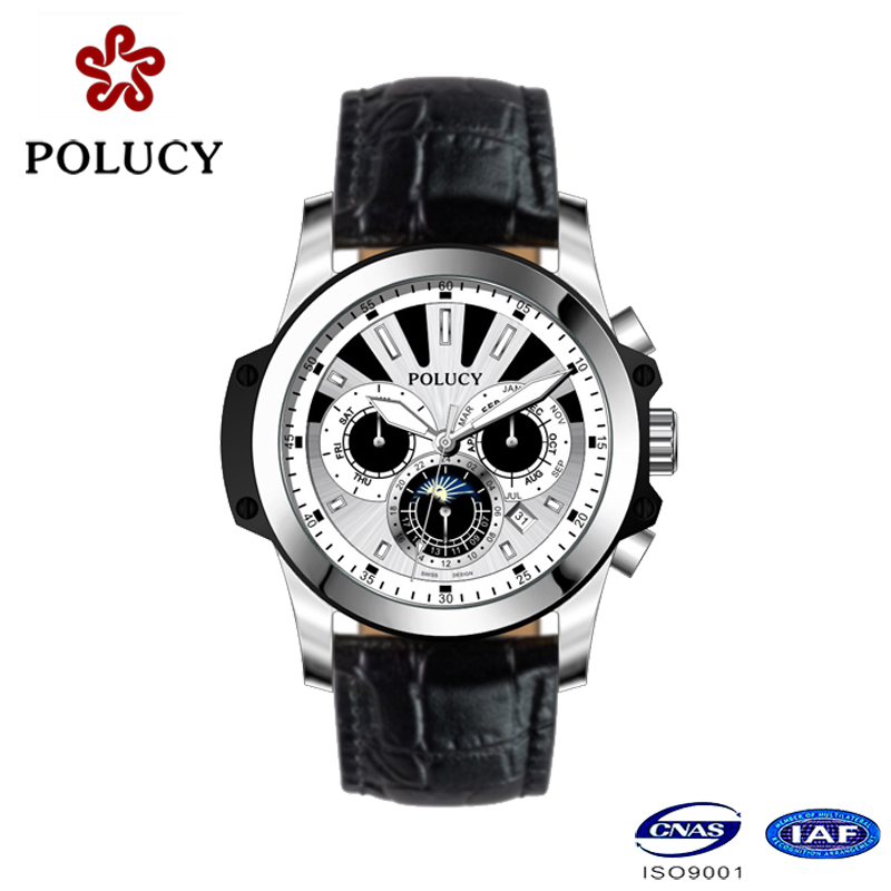 China Manufacturers OEM Chronograph Men Leather Watches