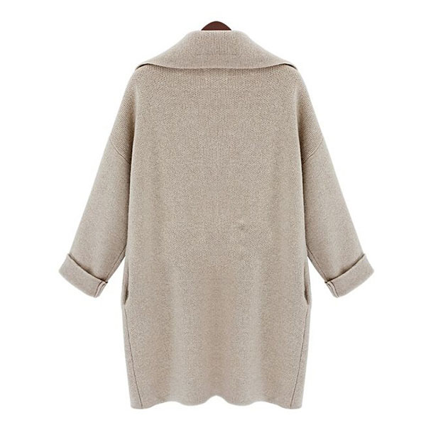 Fast Shipping Women's Wool Long Sleeve Loose Cardigan Sweater (50229)