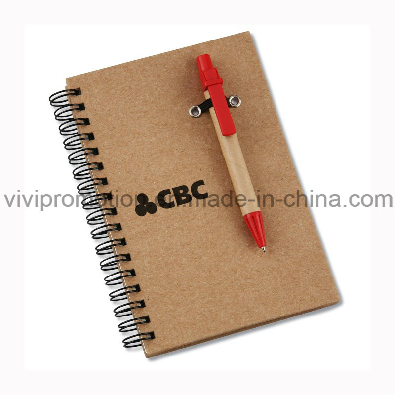 Best Selling Customized Kraft Paper Cover Spiral Notebook (SNB123)