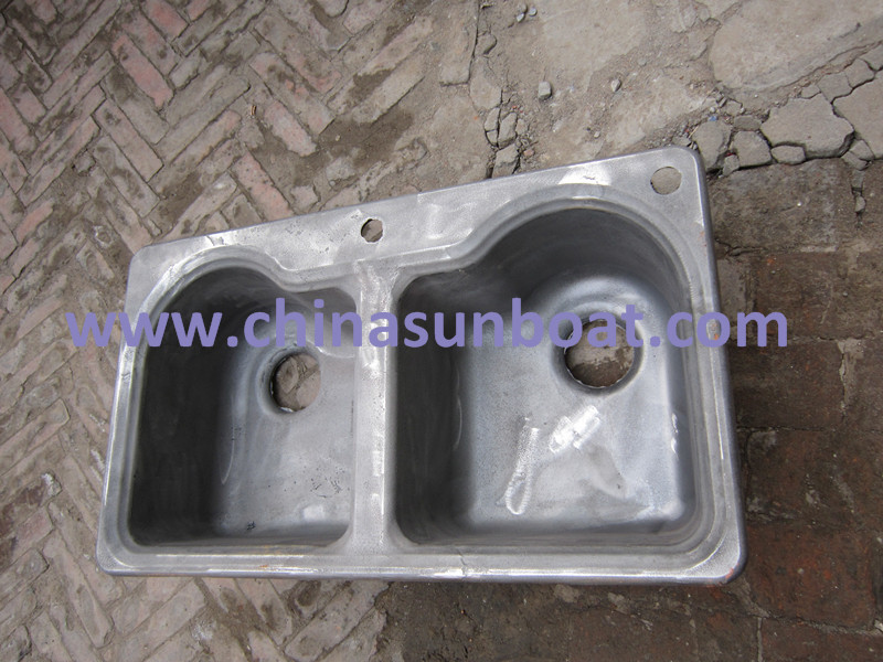 Sunboat Enameled Cast Iron Water Channel/ Pentrough /Flume/ Double Sink Enamel Cast Iron Sink