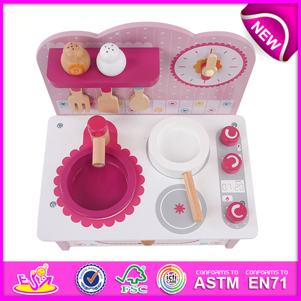 New Product Wooden Toy Kitchen for Kids, Lovely Wooden Kitchen Set Toy for Children, Pretend Toy Kitchen Play Set for Sale W10c096