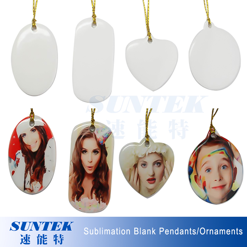 Wholesale DIY Sublimation Blank Ceramics Christmas Ornaments Pendants