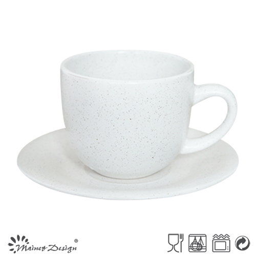 8oz Cup and Saucer Seesame Glaze Design