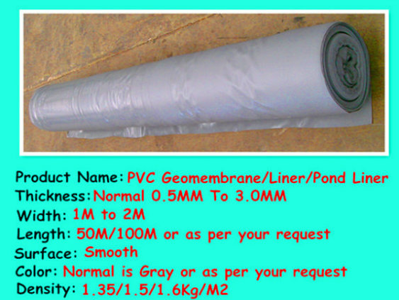 Smooth Surface Gray Blue Color PVC Geomembranes Pond Liners